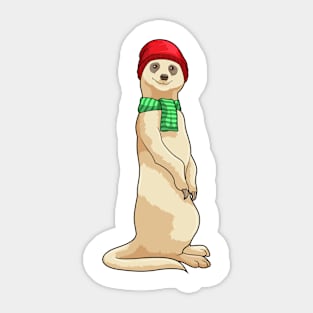 Meerkat with Hat and Scarf Sticker
